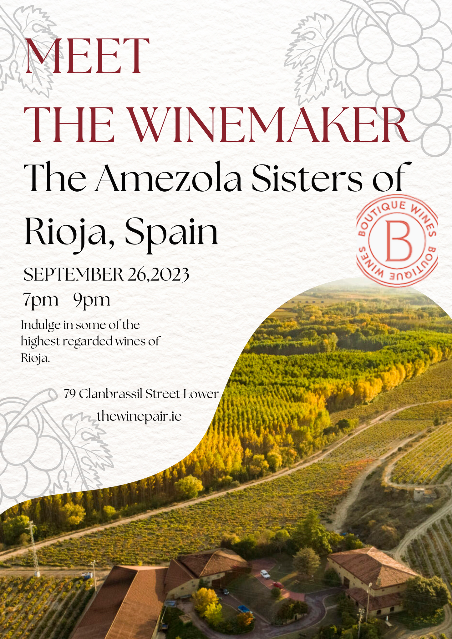 Wine Event - Meet the Winemaker - The Amezola Sisters - September 26th